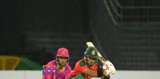 রেকর্ড ছক্কায় ইমনের সেঞ্চুরি, বাংলাদেশের ১৯১