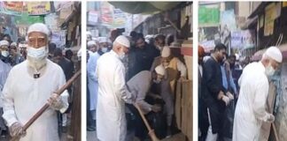 ফজরের নামাজের পরই সড়ক পরিষ্কারে নামলেন বিরোধীদলীয় নেতা