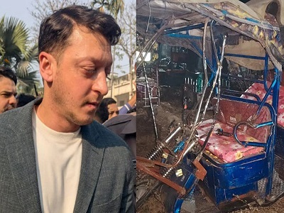 রোহিঙ্গা ক্যাম্প থেকে ফেরার পথে দুর্ঘটনার কবলে ফুটবলার ওজিলের গাড়িবহর